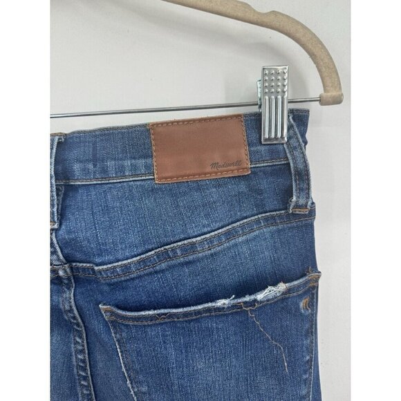 Madewell 10” High Rise Skinny Jean Women 26 Blue Wash Denim Button Fly Distress - Picture 4 of 7